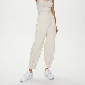 Aritzia Wilfred Free Malina Pants Birch Cotton Loose Pants